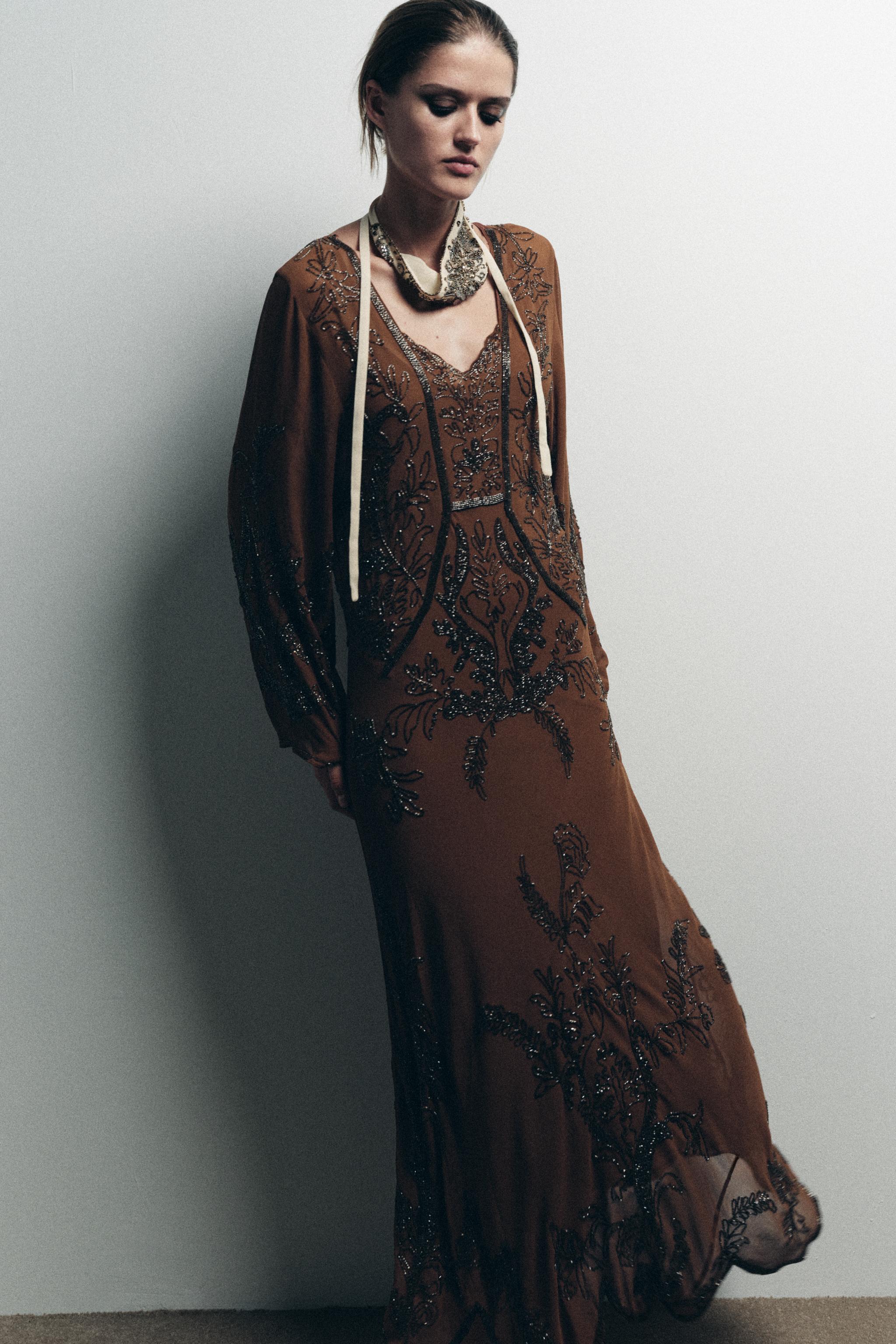 LIMITED EDITION BEADED GEORGETTE DRESS